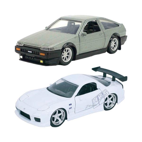 ワイルド・スピード 1/32 スケール ダイキャストミニカー ツインパック  1:32 TWIN PACK 1986 TOYOTA TRUENO &amp; 1993 MAZDA RX7 HKS [JADA  TOYS][フィギュア]