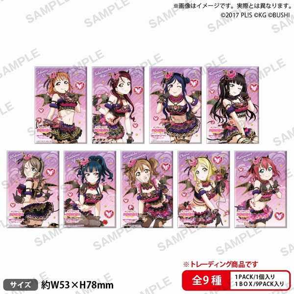 ラブライブ!スクールアイドルフェスティバル しかくい缶バッジコレクション  Aqours 小悪魔ver. 1箱9個入り [ブシロード クリエイティブ][トレーディング]